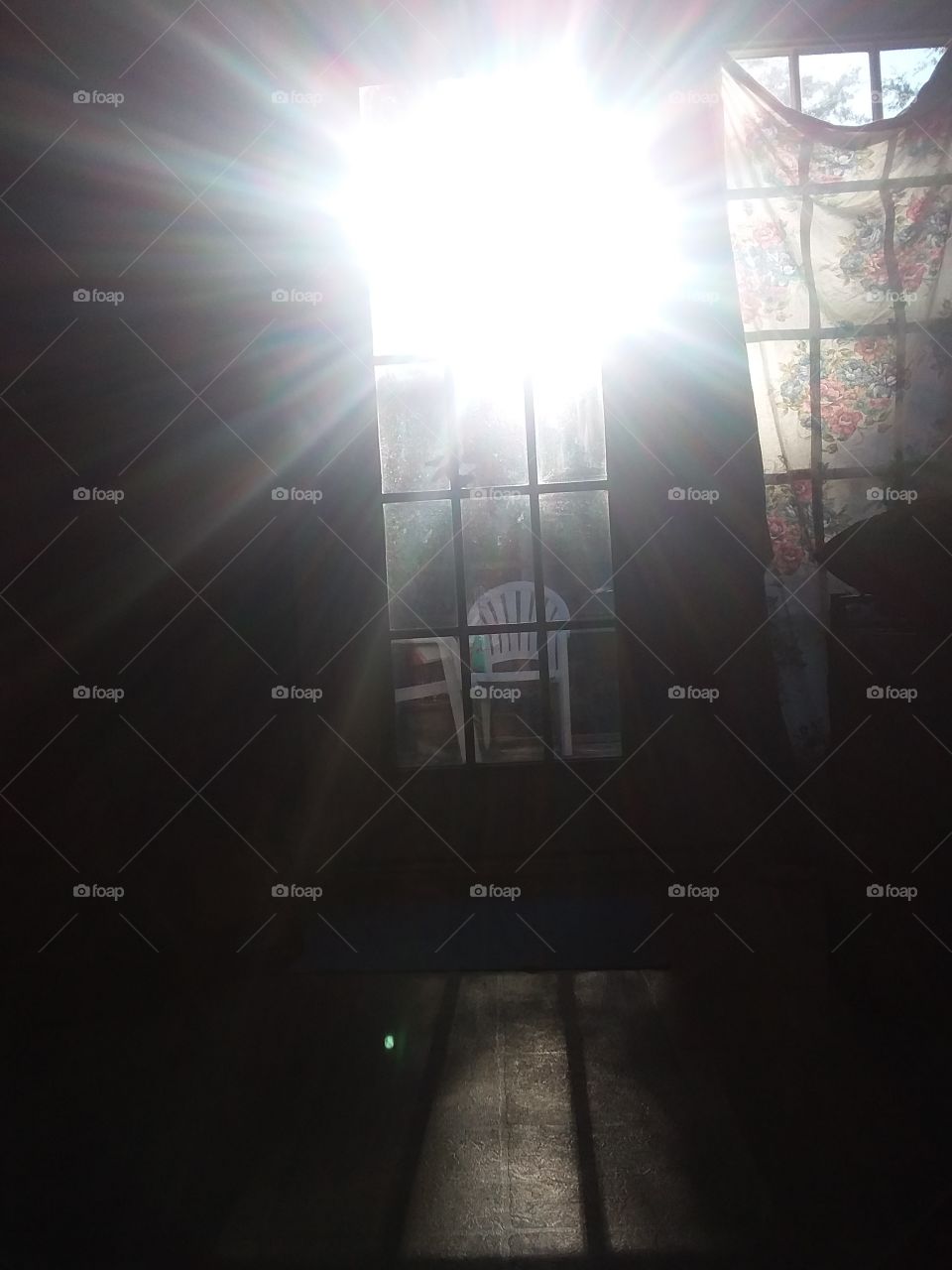 sunset through the window