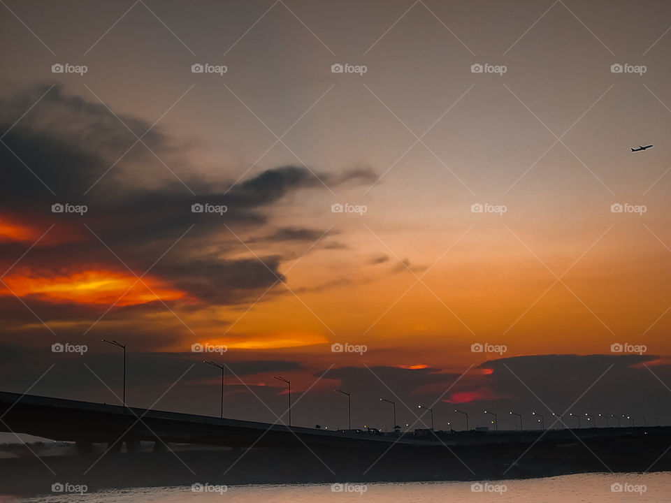 Sunset at Pantai Indah Kapuk (PIK) Jakarta, Indonesia