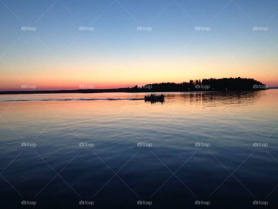 Boat at sunset