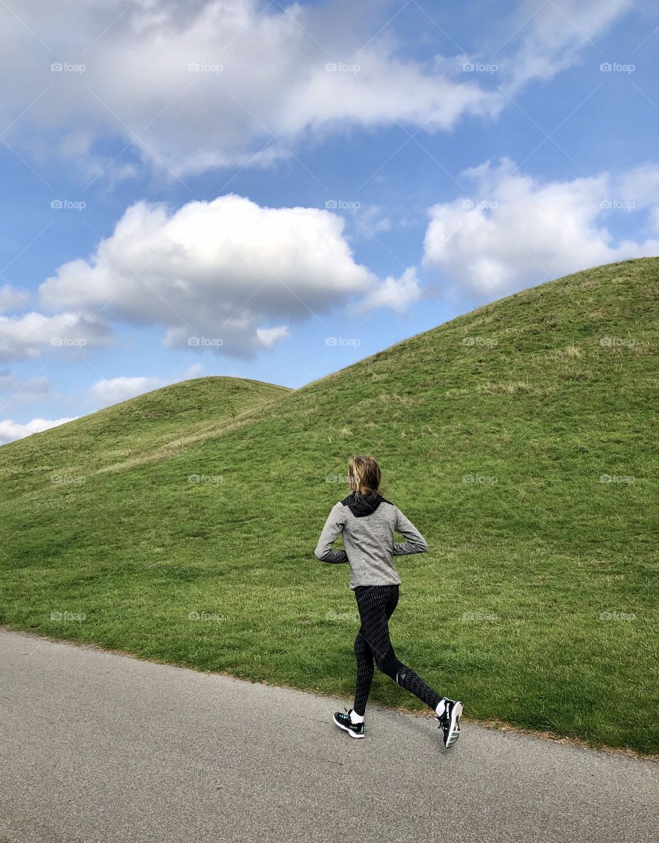 Jogging, healthy, woman