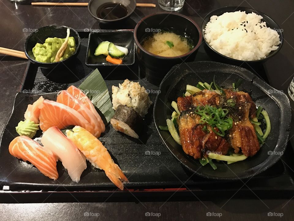 Japanese dinner-sushi and eel