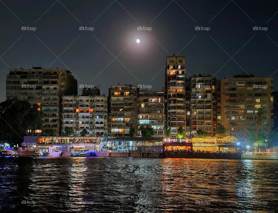 Buildings reflection on water