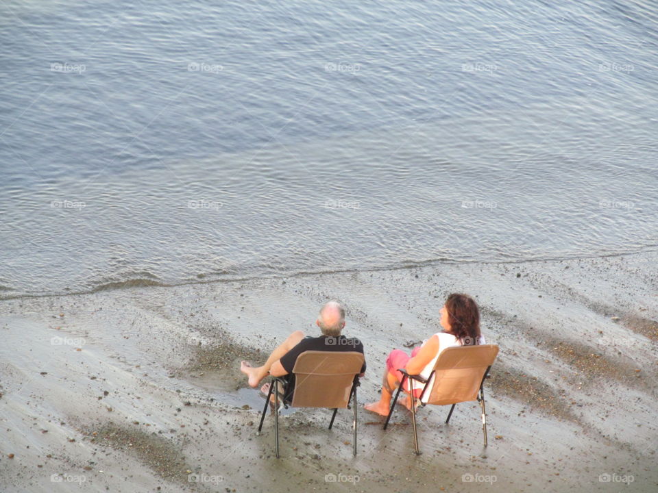 couple enjoying the beach. Vacation Rockport