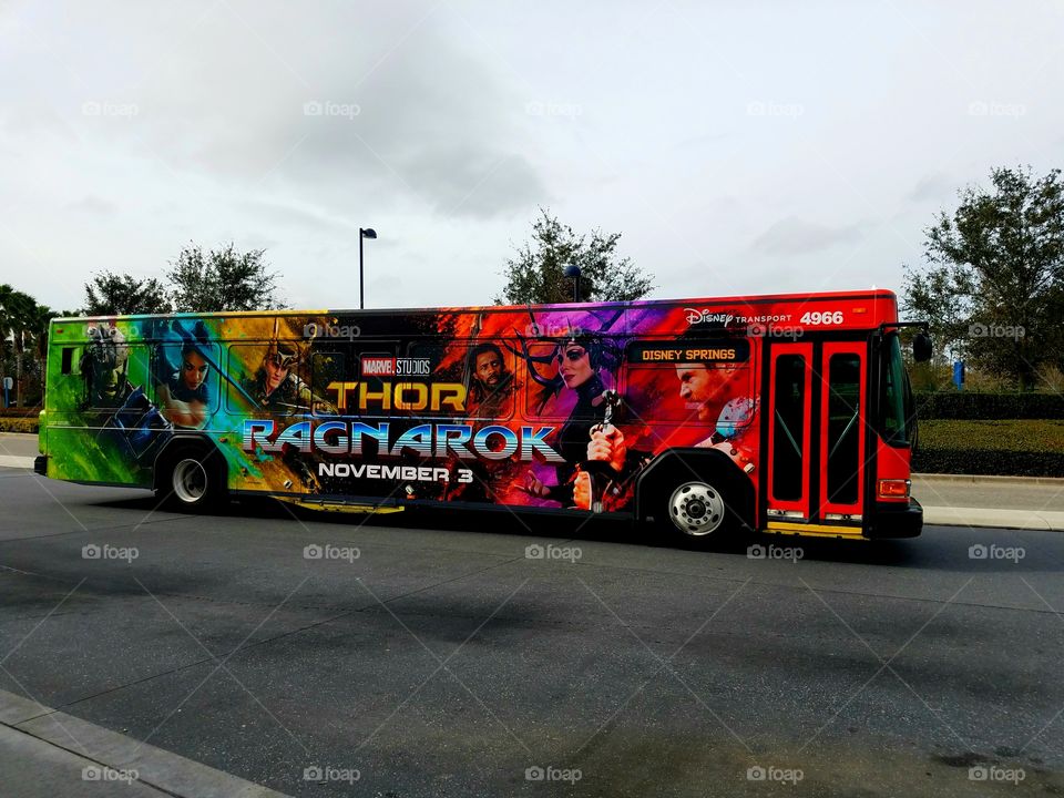 Thor Ragnarok Disney Transportation bus