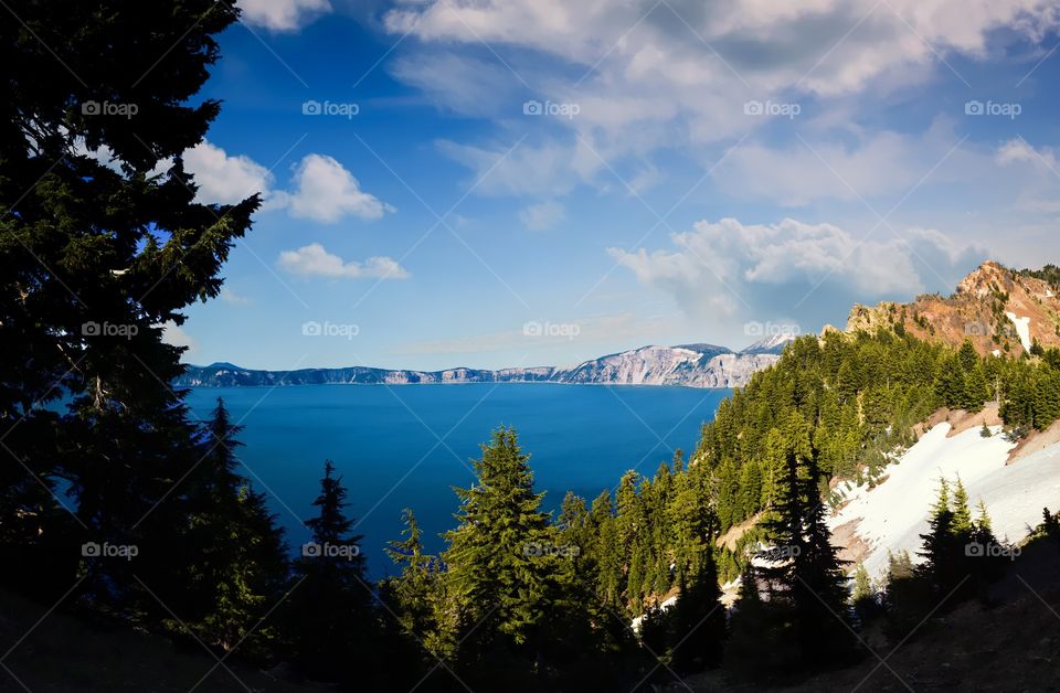 Scenic view of lake and mountains