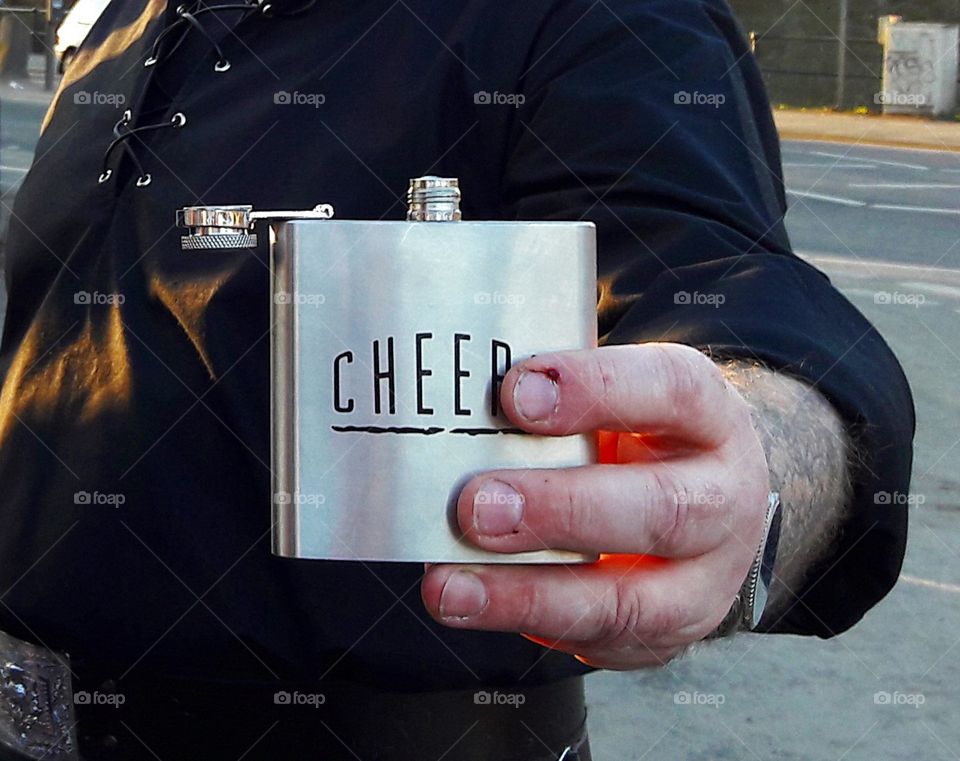 Silver Hand Flask