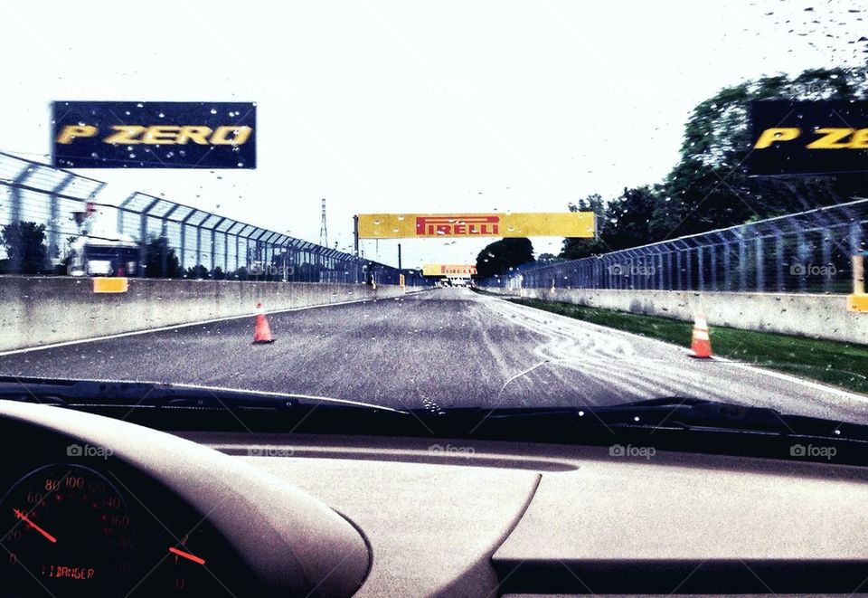 Road trip on F1 racing track