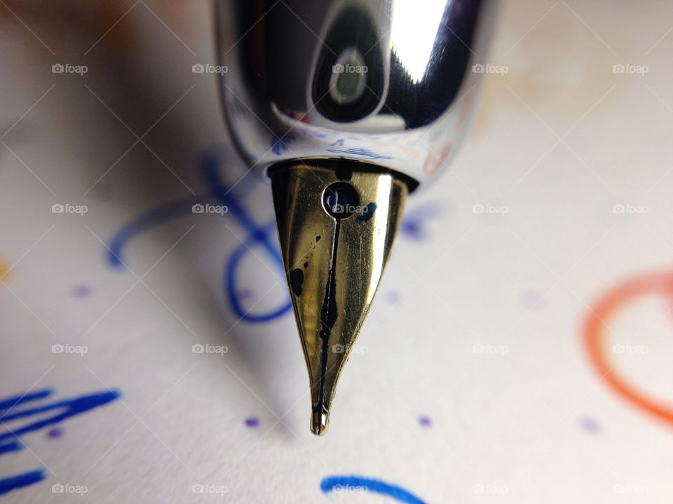 Close up of small fountain pen nib