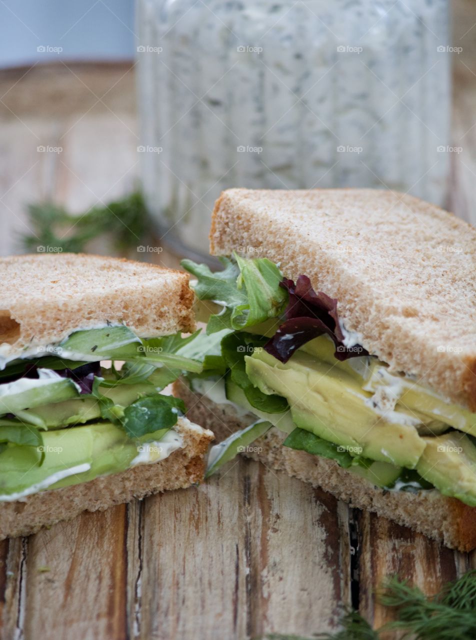 Cucumber and Avocado Sandwich 