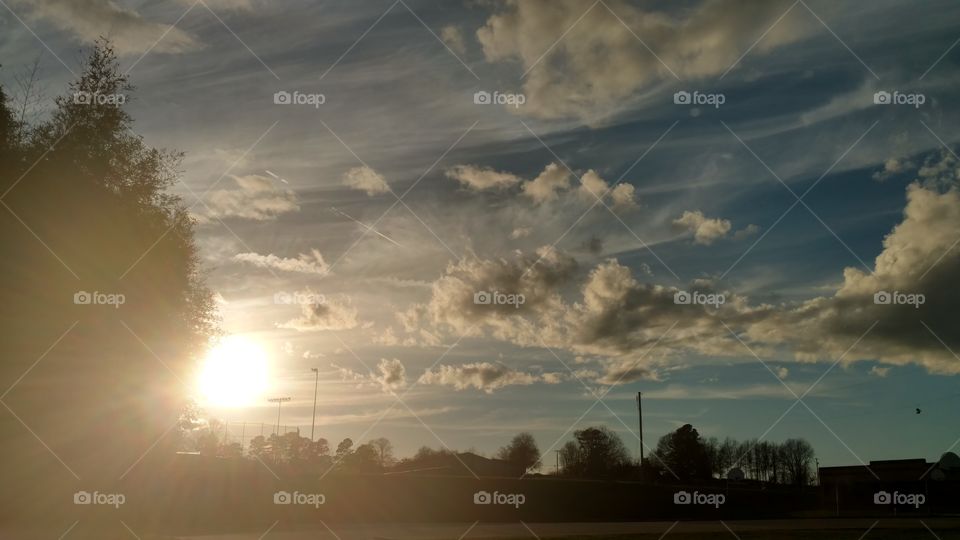 Sunset, Dawn, Landscape, Sun, Storm