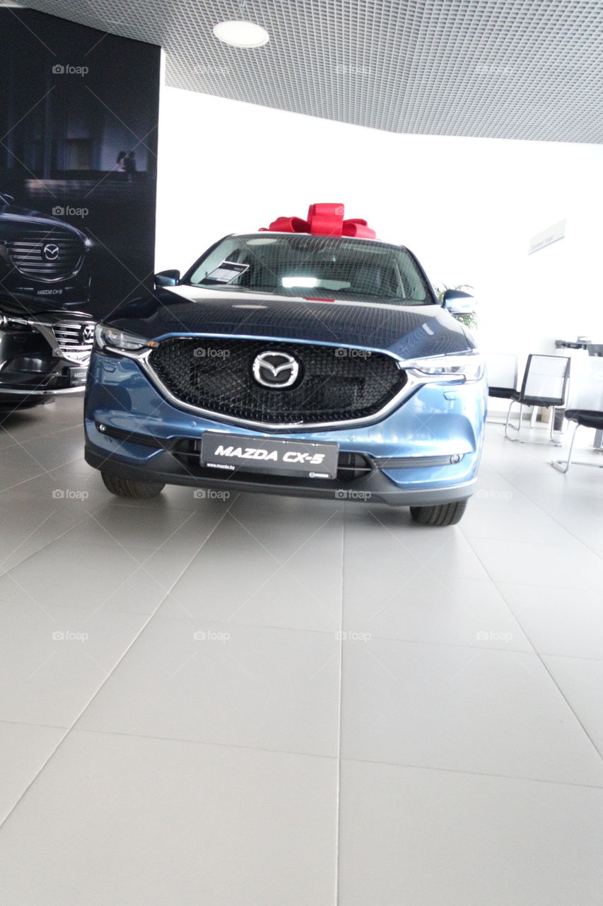 Car in showroom
