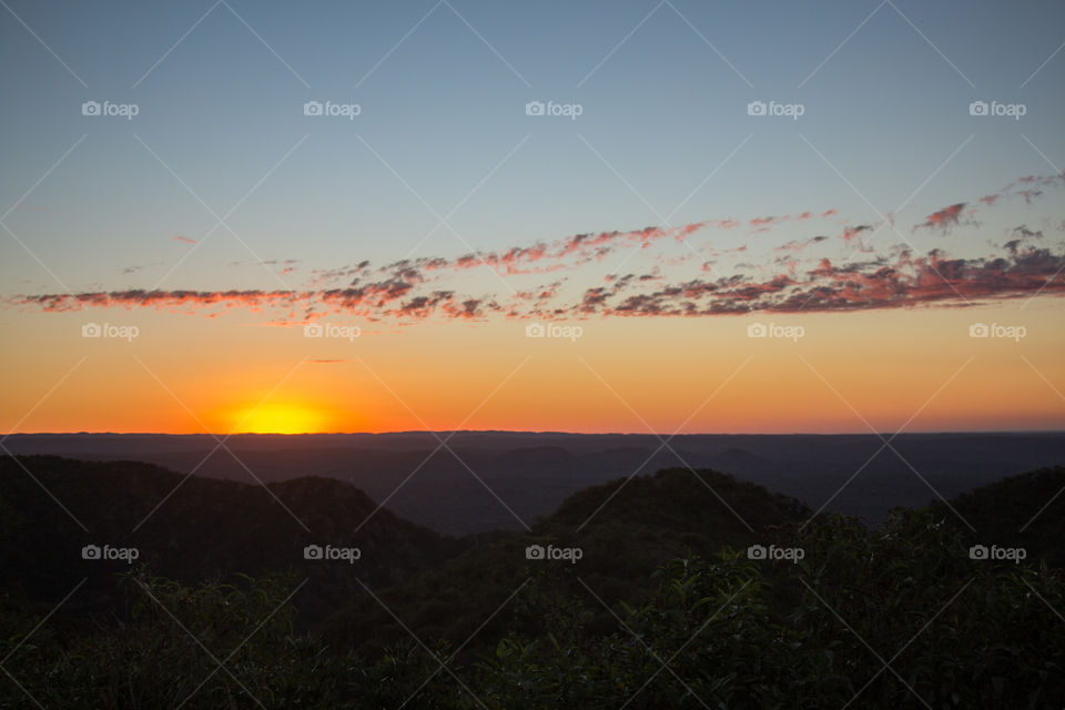 sunset in the mountains