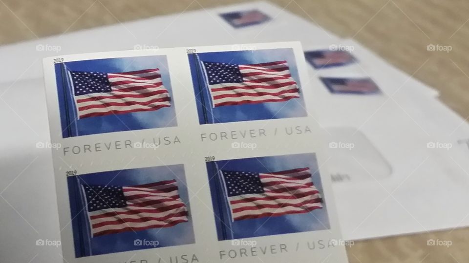 Forever USA American Flag stamps