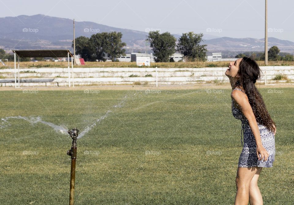 Refreshing on the grass