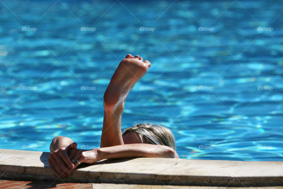 Yoga on the pool