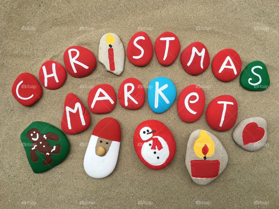 Christmas Market, conceptual stones composition