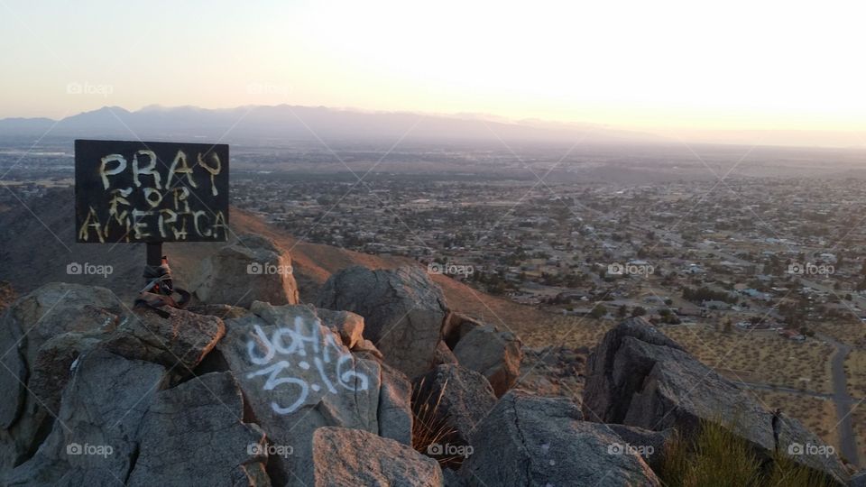 Sign at the top of the mountain