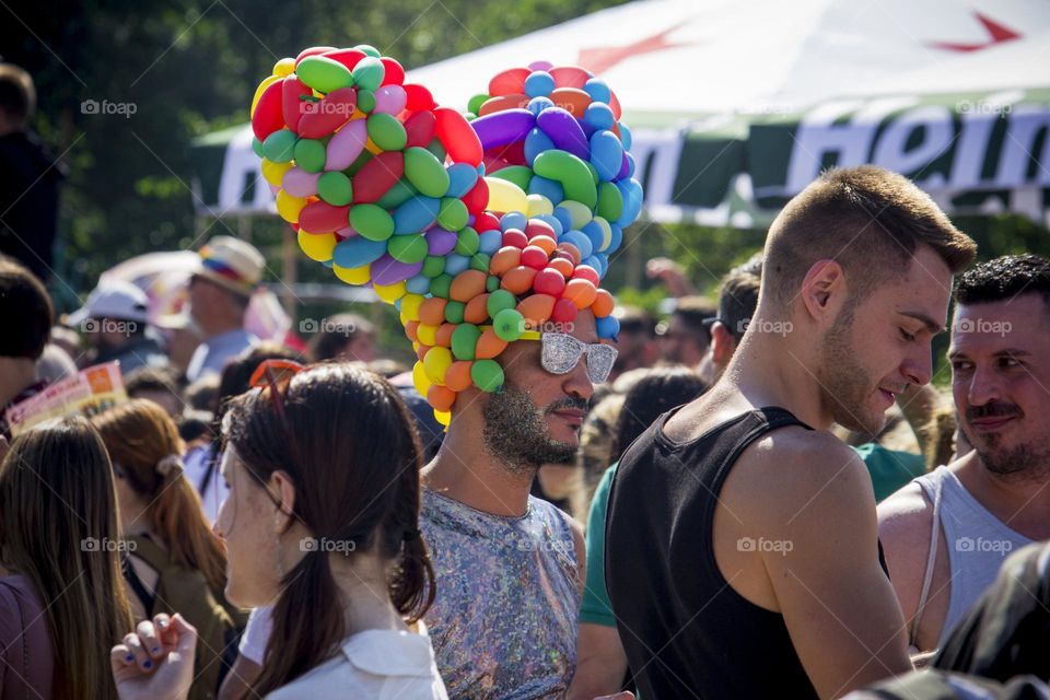 City street fashion, festival man