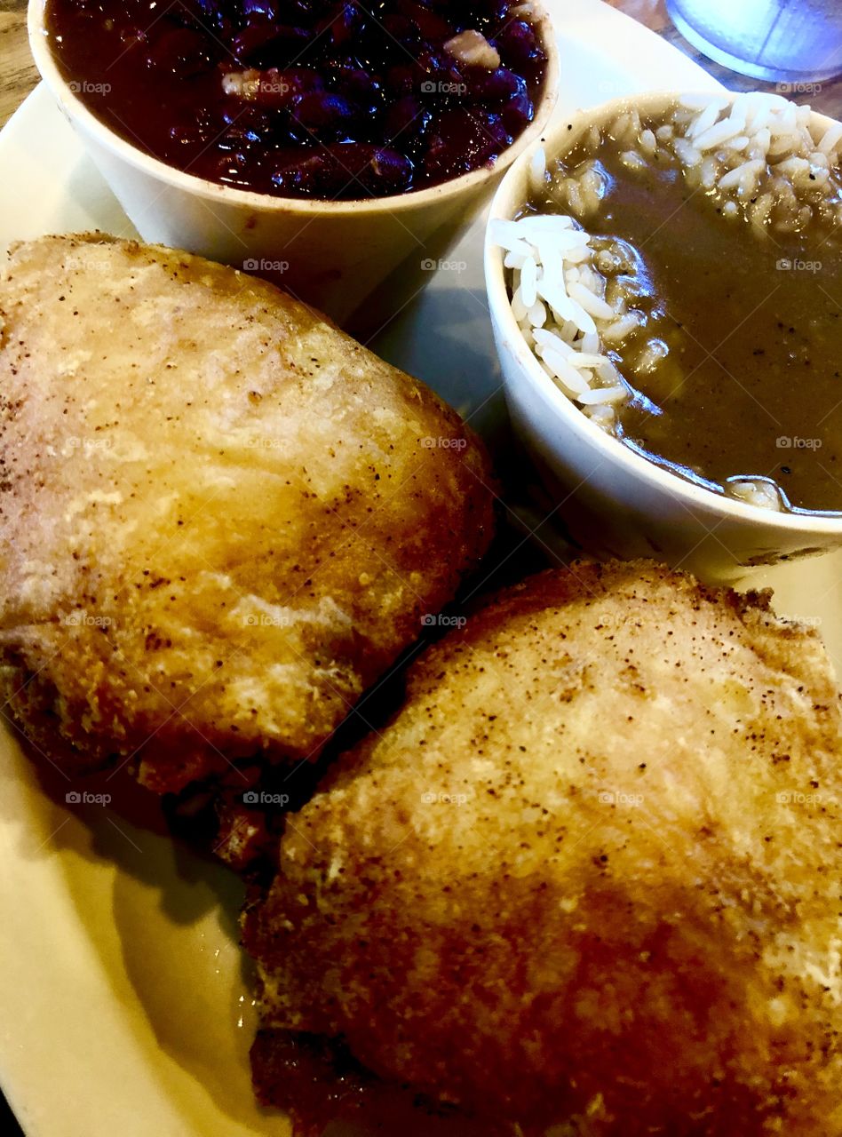 Chicken, Rice & Bean, Rice & Gravy