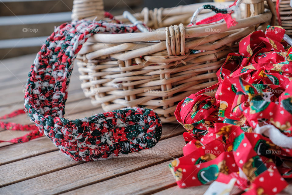 crochet with fabrics