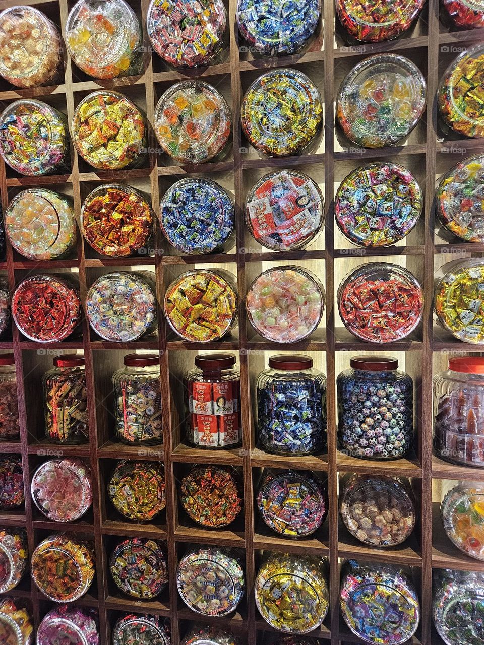 Asian vintage candy jar wall