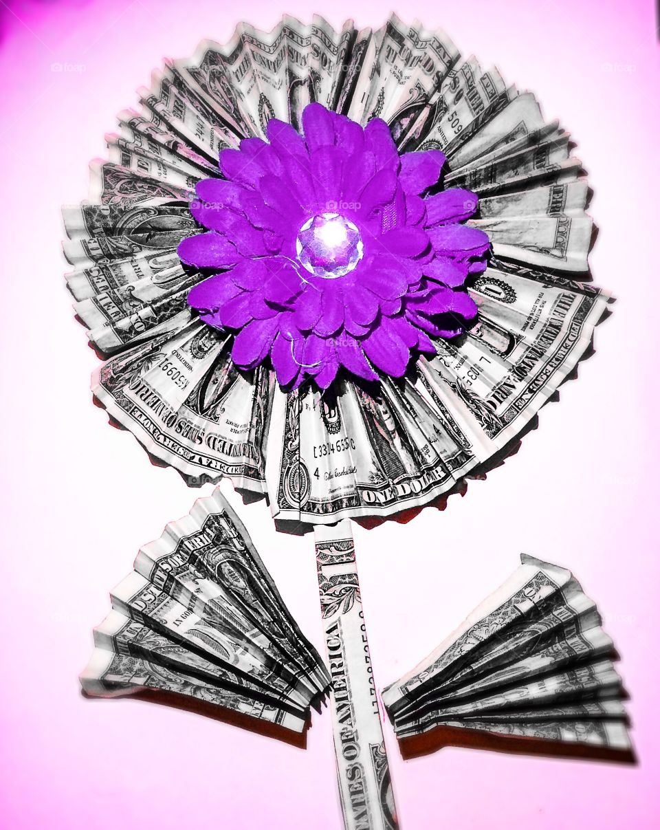 Money flower. My daughter and I came up with this unique idea.