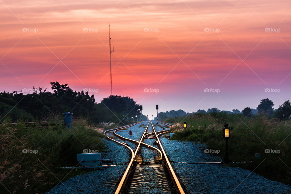sunrise with railway