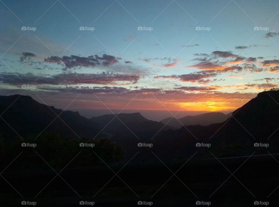 Sunset, Dawn, Mountain, Landscape, Evening