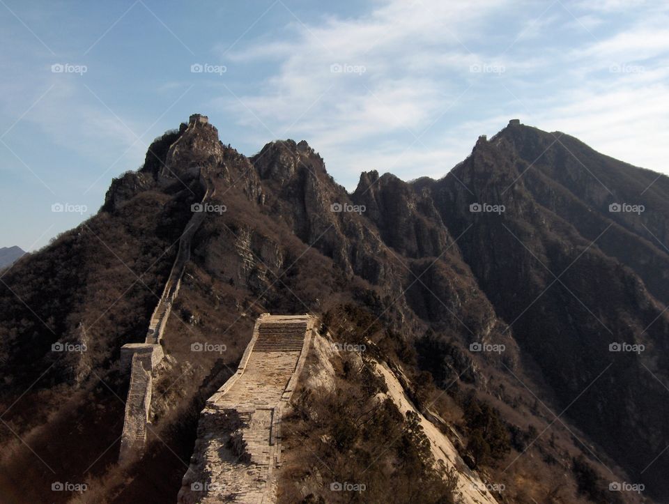 Hiking unrenovated Great Wall near  Beijing China