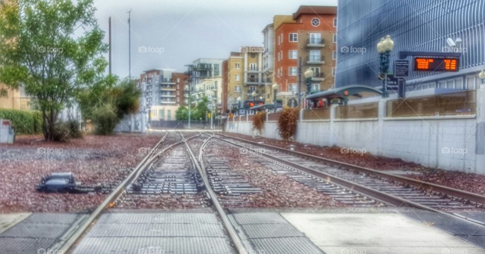 Railroad through city