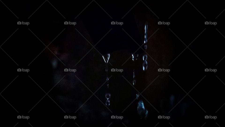 falling rain water drops.