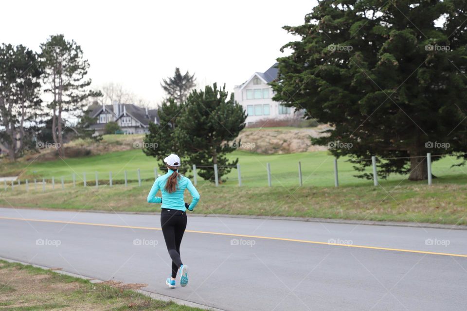 Woman  running on the street 