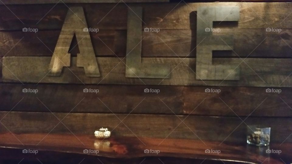 ALE wooden sign