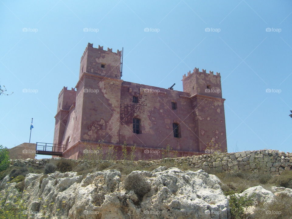 Malta Mellieha bay Red tower