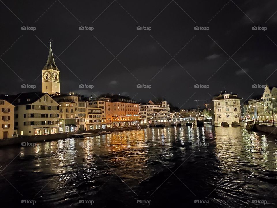Zurich Switzerland by night
