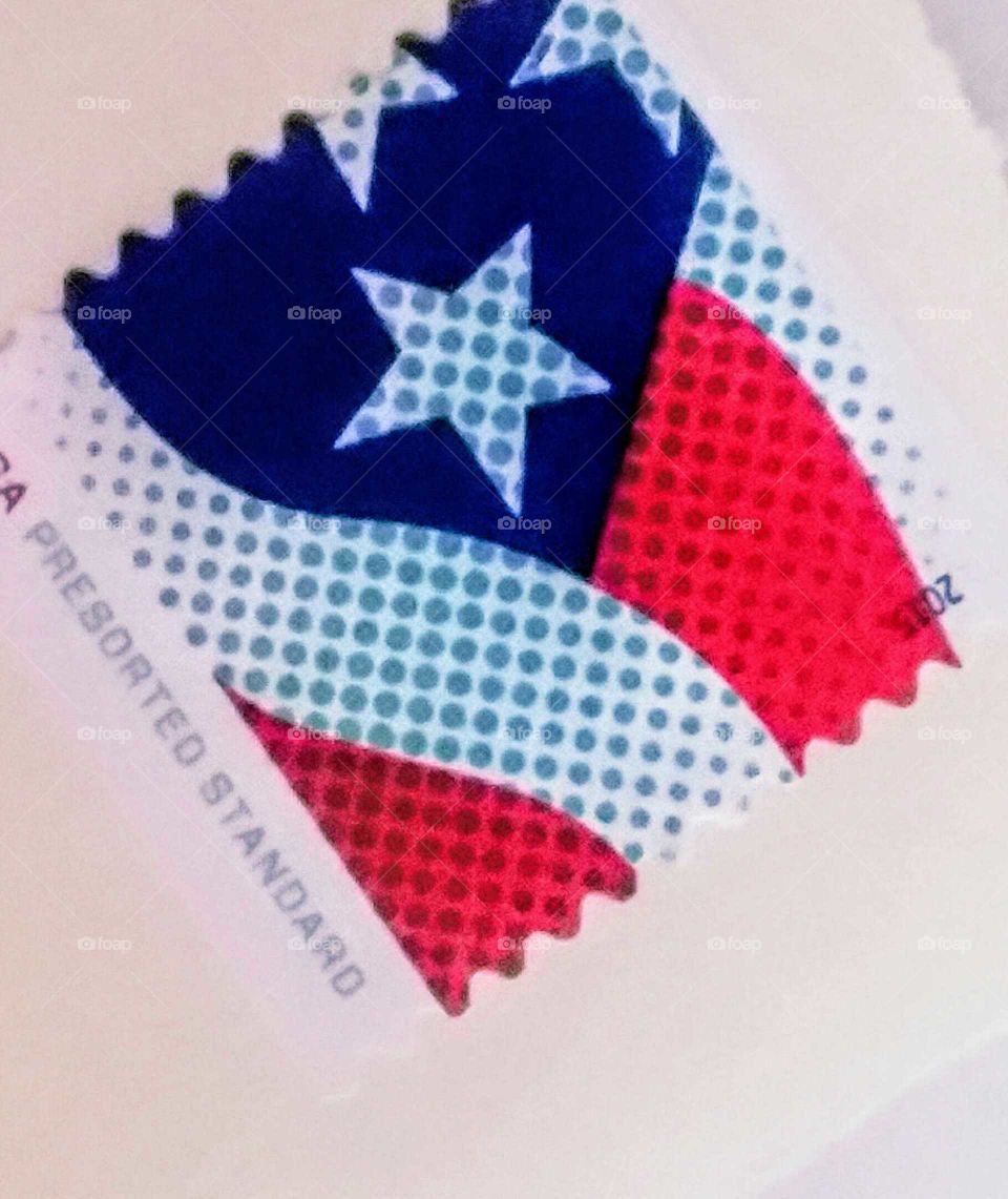 U.S. Flag Postage Stamp (close-up)