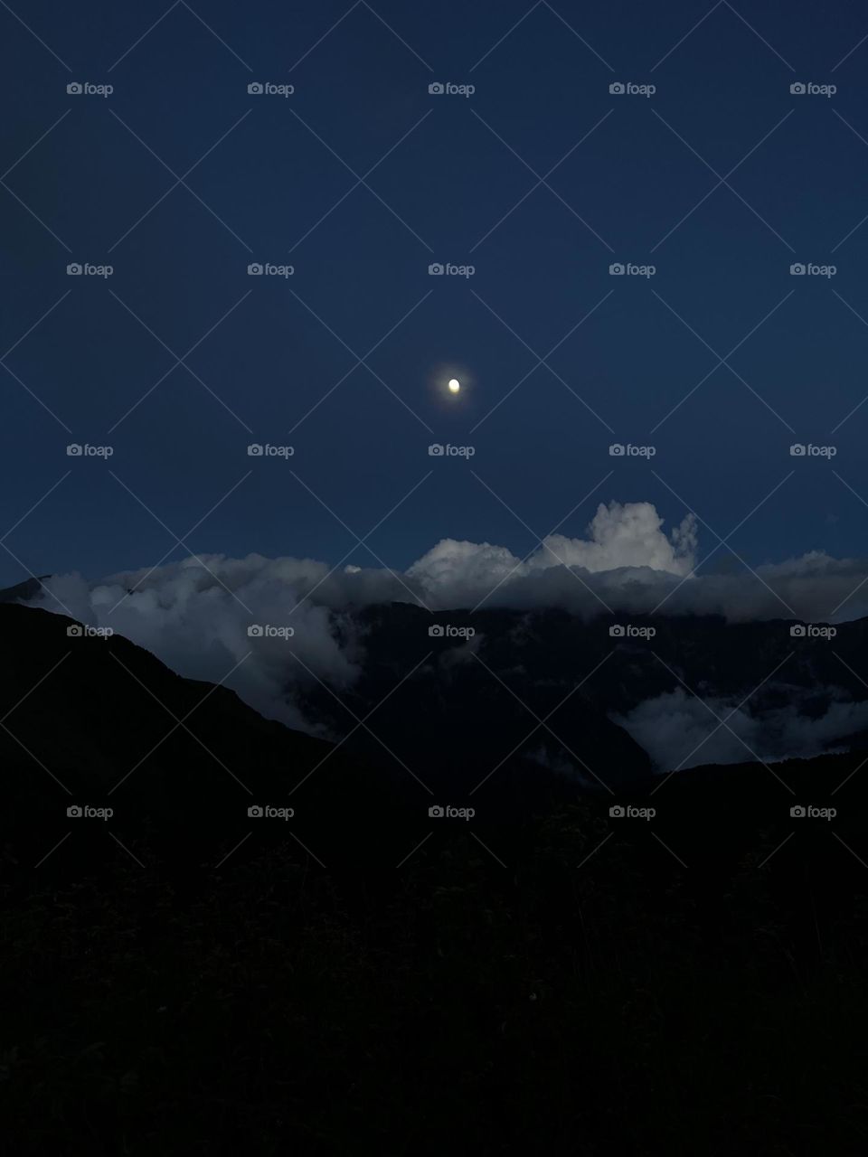 Moon mountain clouds