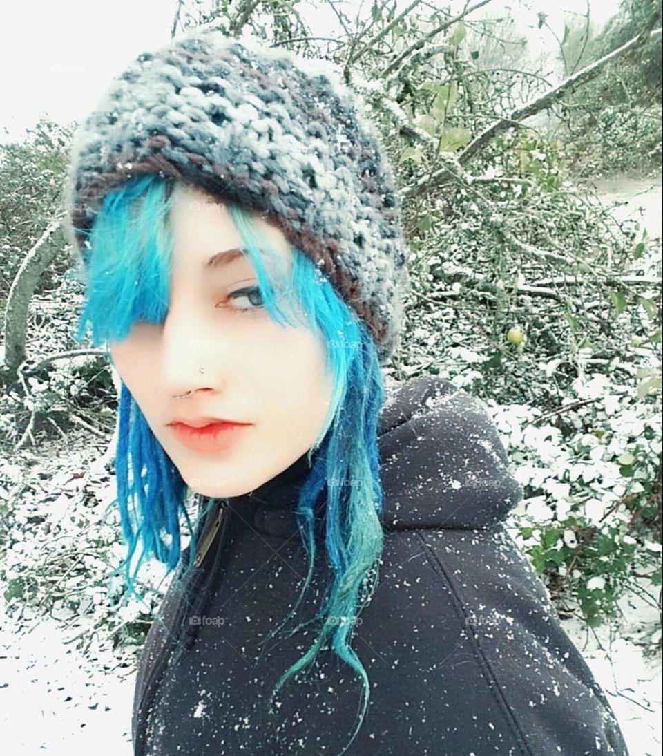 Blue in the snow