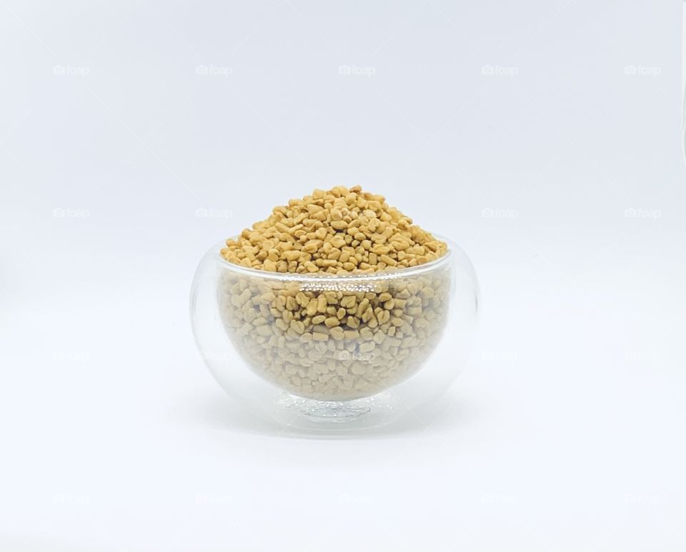 Fenugreek in double wall glass.