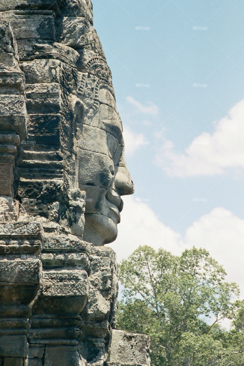 face buddha cambodia angkor wat by bissonsc01