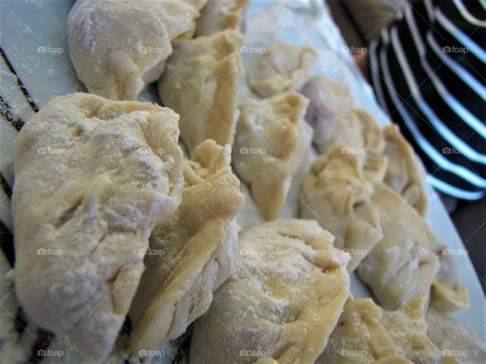 Dumplings in the making