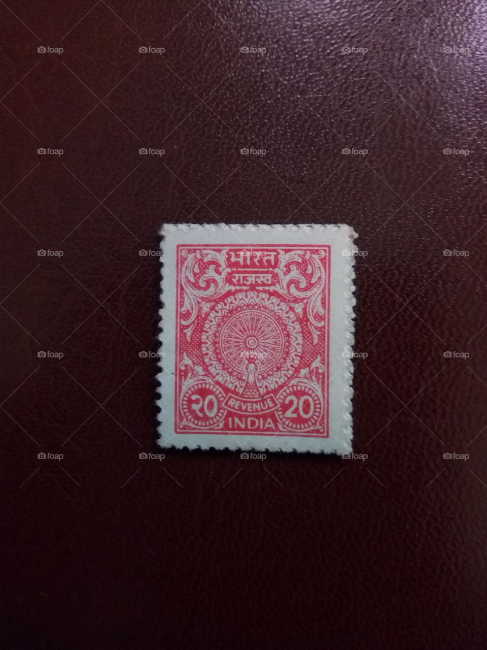 old unique Indian Revenue Ticket worth price of 20 pesa means 1/5 of one Rupee.