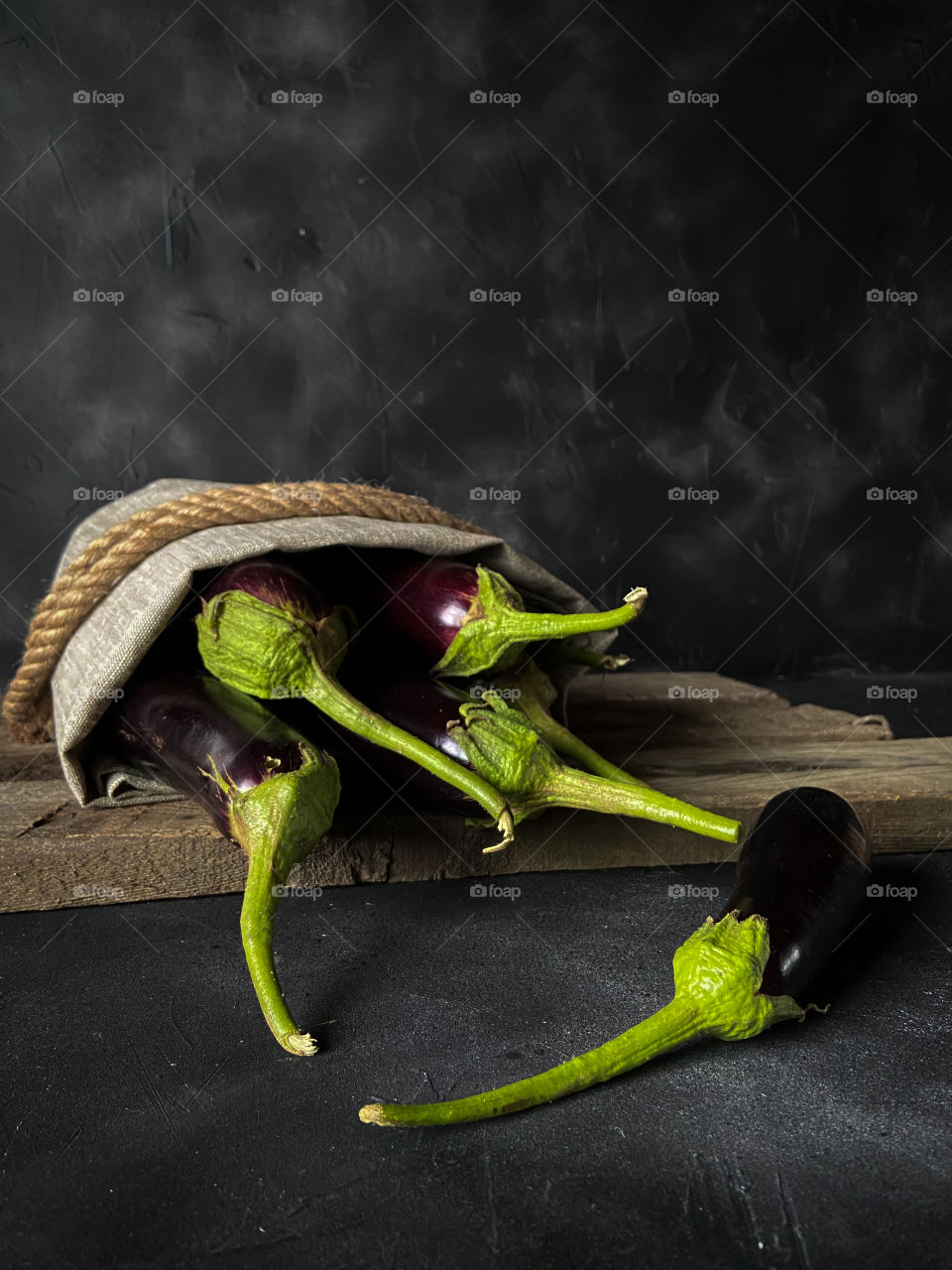 eggplant on a dark background