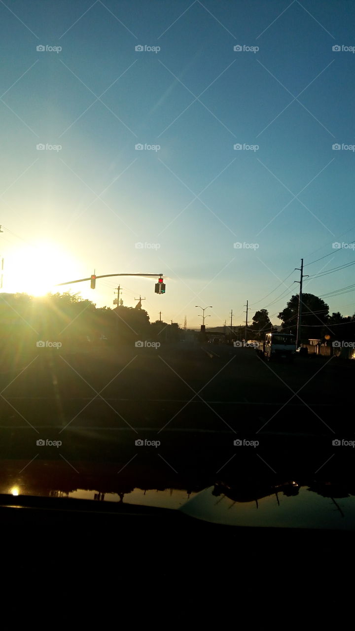 Sunset, Light, Silhouette, Evening, City