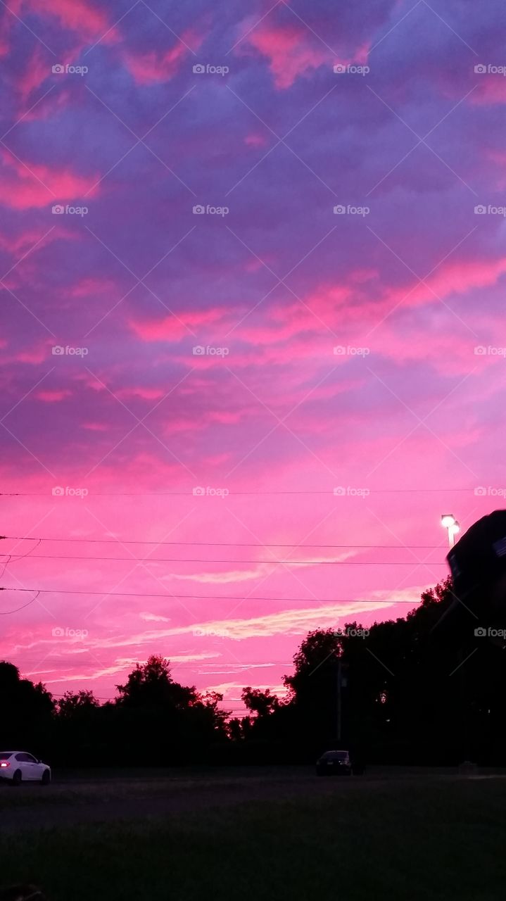 Pink and purple sunset