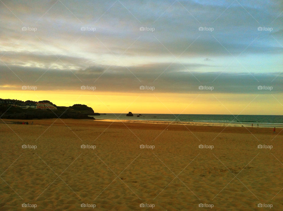 beach sunset spasger007 playa joyal noja spain by spadger007