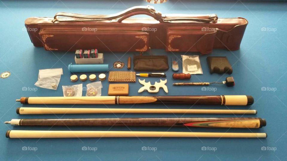 Pool case and cues