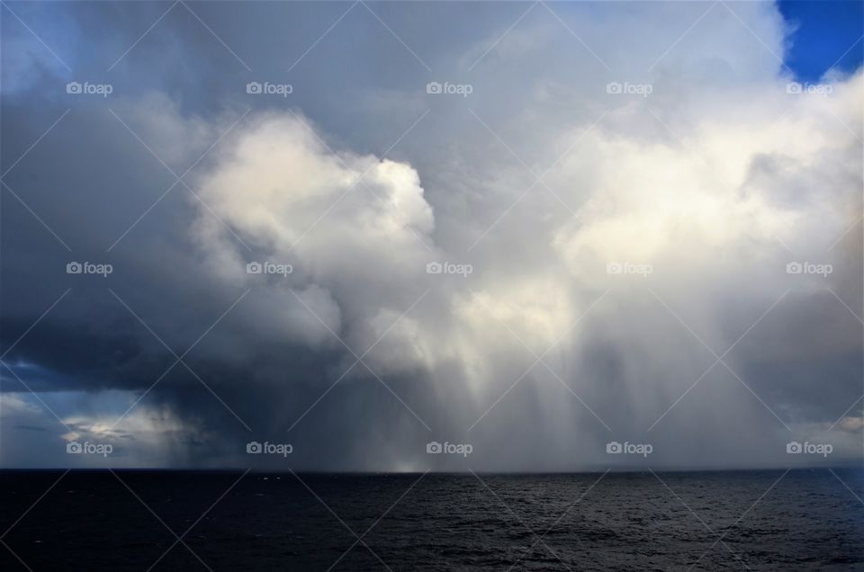 Stormy clouds over the ocean