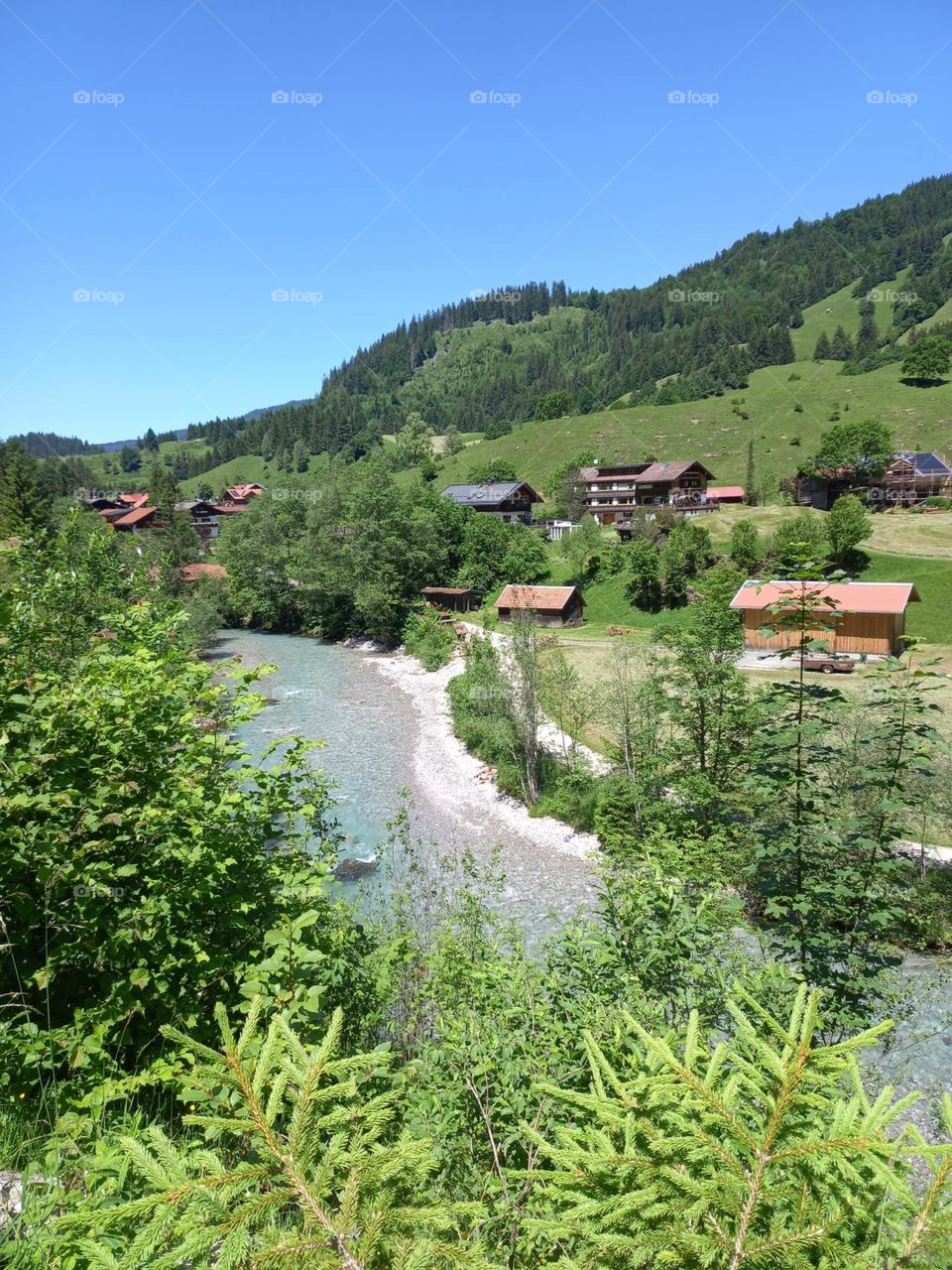 A River in Bavarian Mountains