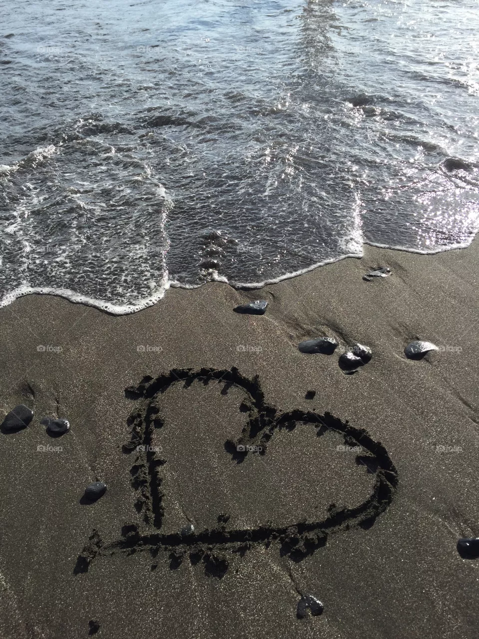 Heart painted on the Beach for a loved one